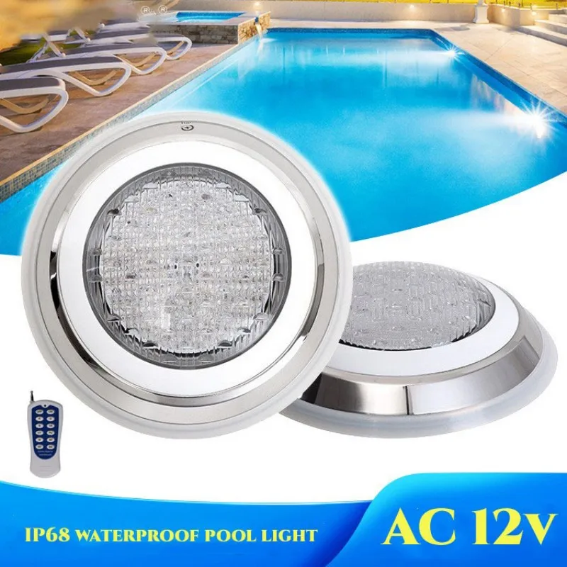 Modern Stainless Swimming Pool Lights Par56 IP68 Submersible Lamp LED Underwater Light RGB Multi-color AC12V Fountain Wall Lamps