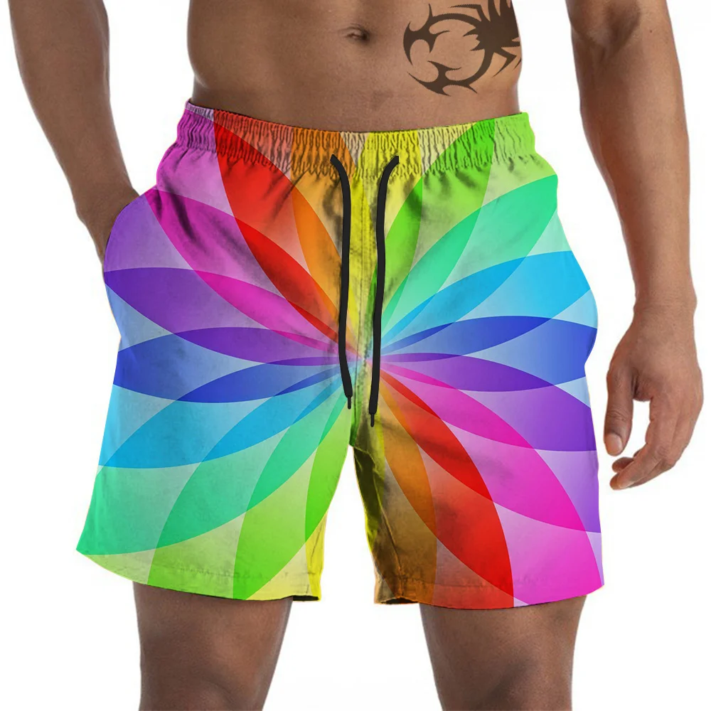 Calça colorida de praia masculina, calção rápido de surf, calção de gelo, conforto casual, calção de banho, rápido verão