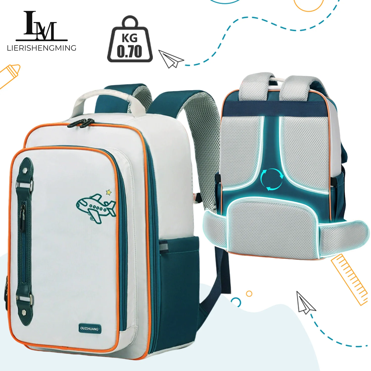 

Back to School Accordion Style School Backpack,Large Capacity Backpack for Elementary Kids,Expandable Children Bookbag