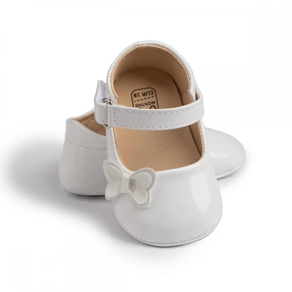 First Day Newborn Baby Toddler Shoes Classic Baby Peplum Princess Shoes Female Baby Bow Casual Shoes Non-Slip Rubber Soles