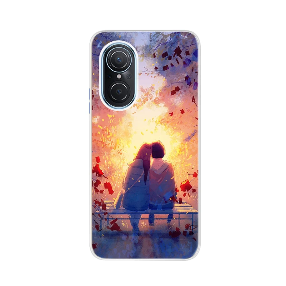 Untuk Huawei Nova 9 Casing Nova 9 SE 4G Penutup Lucu Cinta Hati Dicetak Bumper Tahan Benturan untuk Huawei Nova 9 SE Honor9 SE Nova9 Perumahan