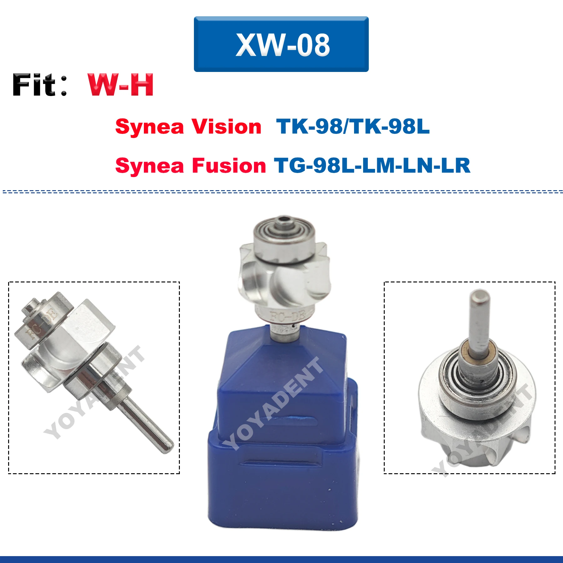 

Картридж для стоматологической турбины подходит для WH Synea Vision TK-98/TK-98L Synea Fusion TG-98L/TG-98LM/TG-98LN/TG-98LR высокоскоростной наконечник