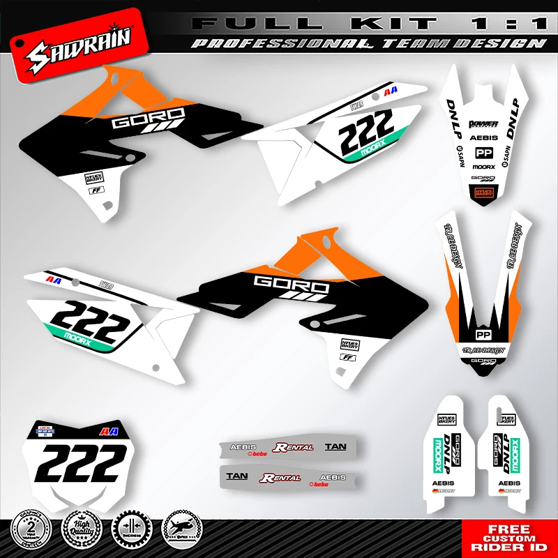 

Sawrain Motorcycle Sticker Custom Team Graphics Decals Kit For SUZUKI RMZ450 2018 2019 2020-2022 RMZ250 2019 2020 2021 2022 004