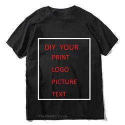 DIY Your Own Logo Men Women T-Shirt Vintage Pure Cotton Tees Round Collar Tee Shirt Custom Your Design Adult Tops