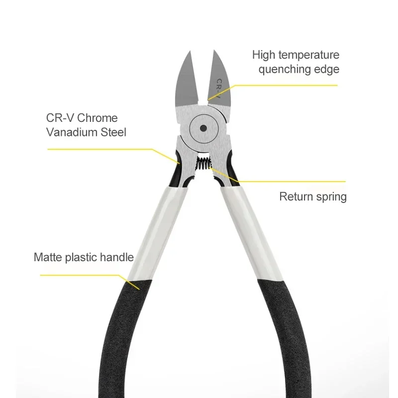 Cr-V Mini Electronic Wire Stripping Pliers Diagonal Pliers Side Cutter Plastic Cable Nipper DIY Repair Tools 5/6 Inch