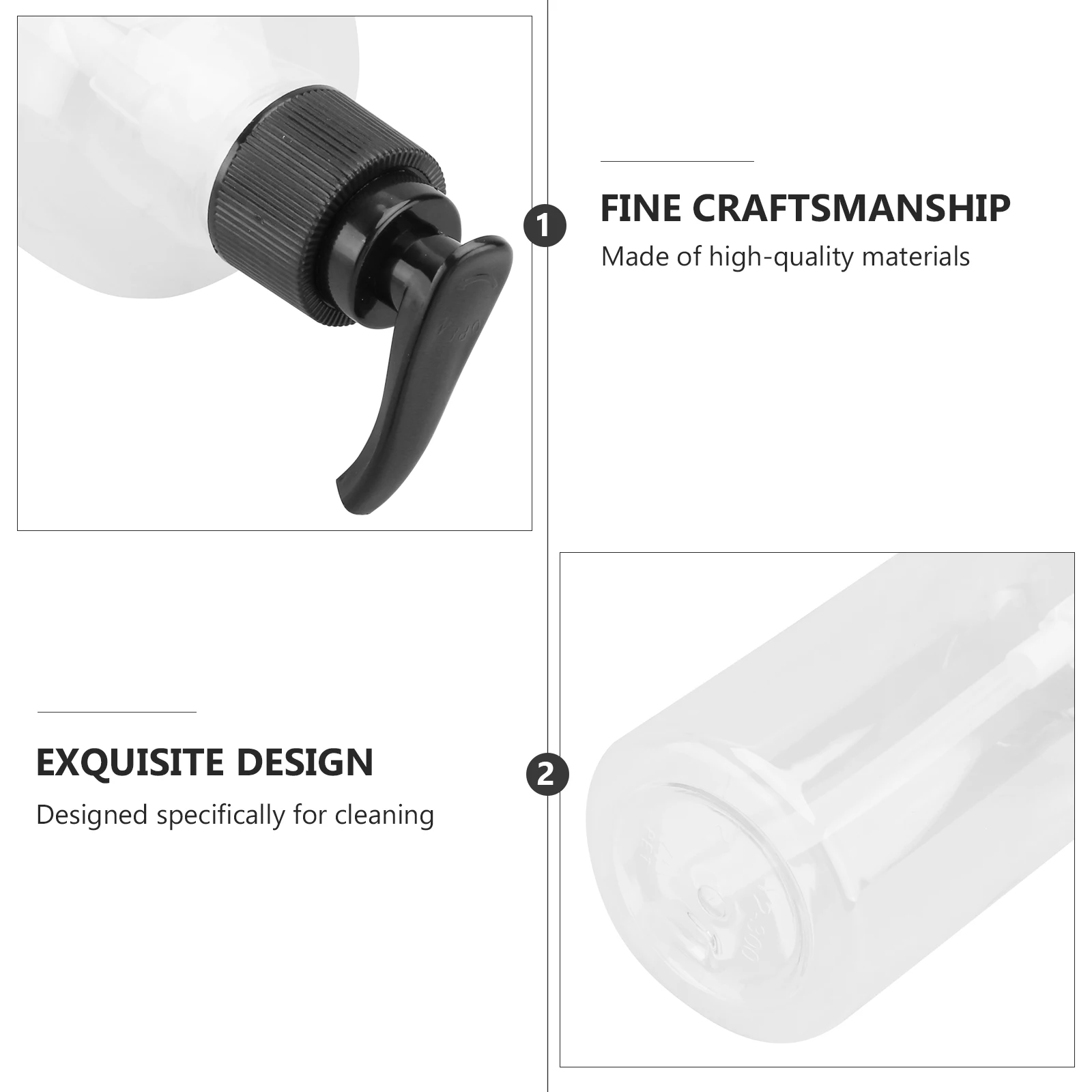 

5Pcs Press Pump Bottle Black Refillable Shower Gel Dispenser Empty Subpackaging Bottle Travel Container Shower Gel Container