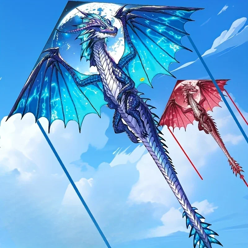 Dragon Kite สําหรับผู้ใหญ่ Kites สําหรับเด็ก Easy to Fly Pterosaur Kite สําหรับเด็กผู้หญิงเริ่มต้น Beach Trip Park ครอบครัวเกมกลางแจ้ง