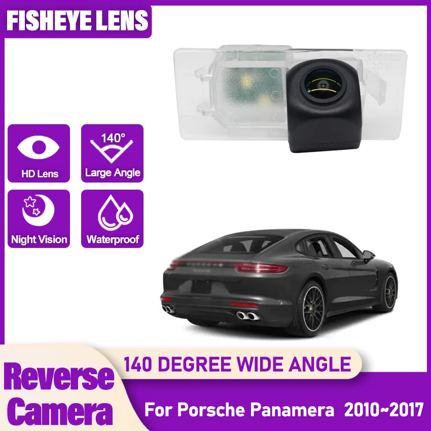 Rear View Fisheye Lens Camera For Porsche Panamera  2010~2017 Reverse Camera CCD Night Vision BackUp Camera license plate Camera