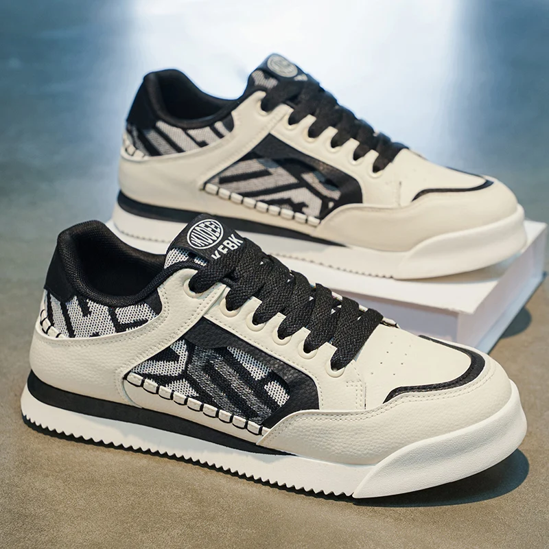 

Color-Blocked Sneakers with Breathable Patchwork Design, Thick-Soled Height-Increasing Retro Hong Kong Style Casual Sports Shoes, Versatile Men's Shoes for Daily Commuting