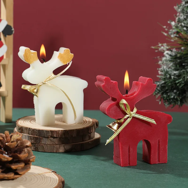 

Christmas Flameless Candles Reindeer Gifts Home Decor Ornaments Scented Candle Room Decoration