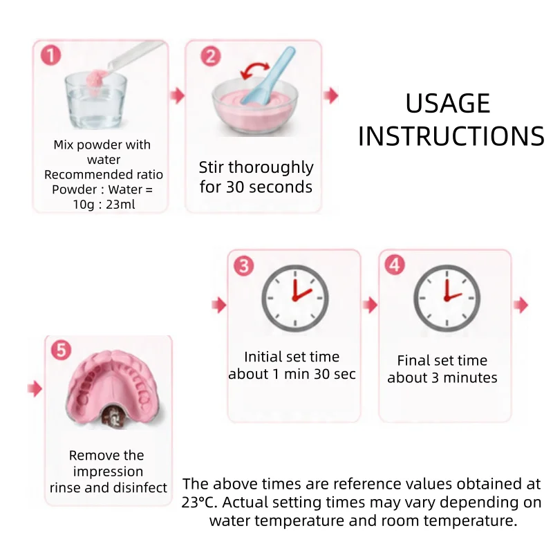 454g Universal Dental Alginate Impression Material Smooth Mix Formula for Dentistry Gypsum Model Making Dental Lab Supplies view 6