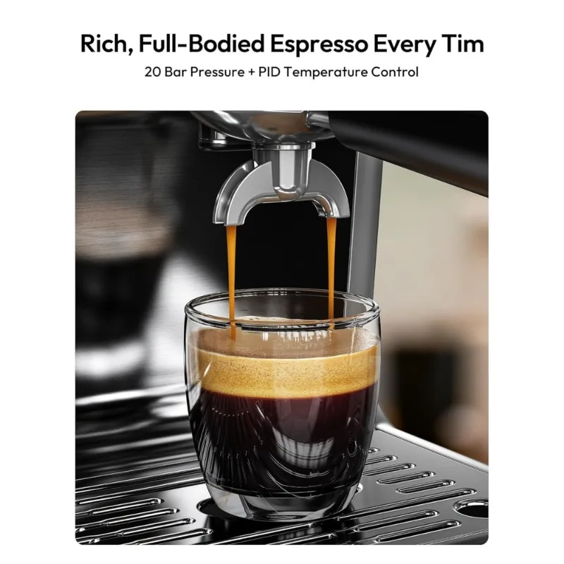 20 Bar Espresso hine with Built in Grinder and Milk Frother for Cappuccino Latte Home Use