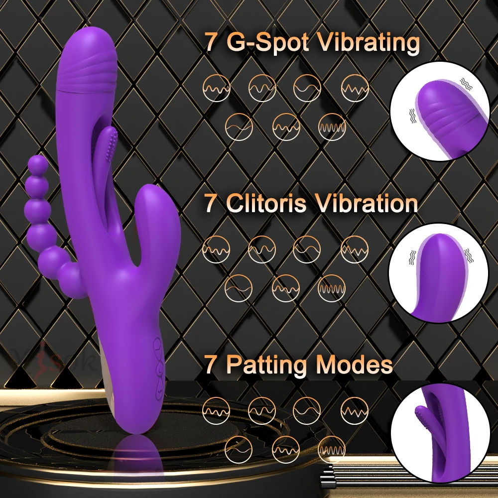 Tapping Rabbit Vibrator for Women Flapping Vagina G-Spot Vibrator Female Masturbator Clitoris Anal Stimulator Adult Sex Toy