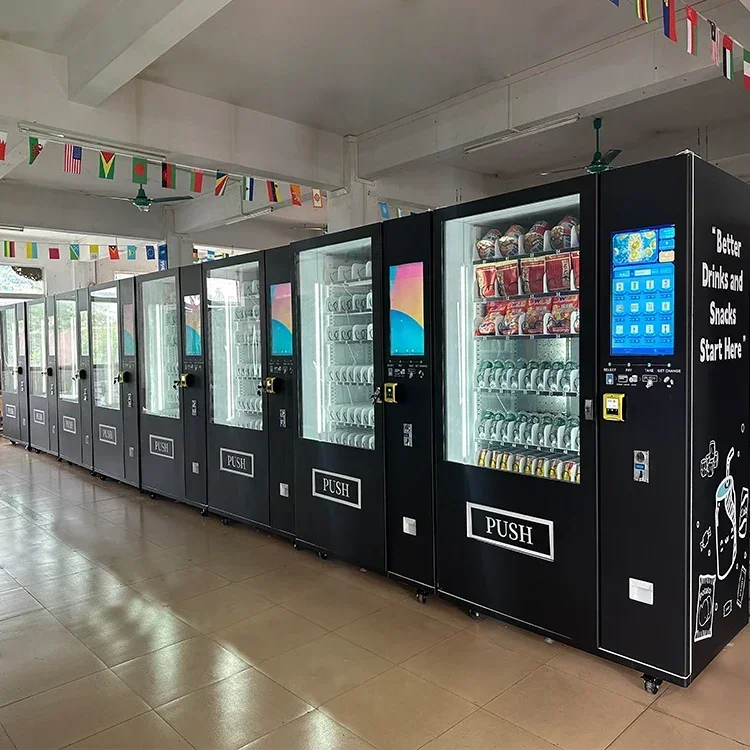 Beverage And Snack Vending Machine With Ice Vending Machine Self-service For German