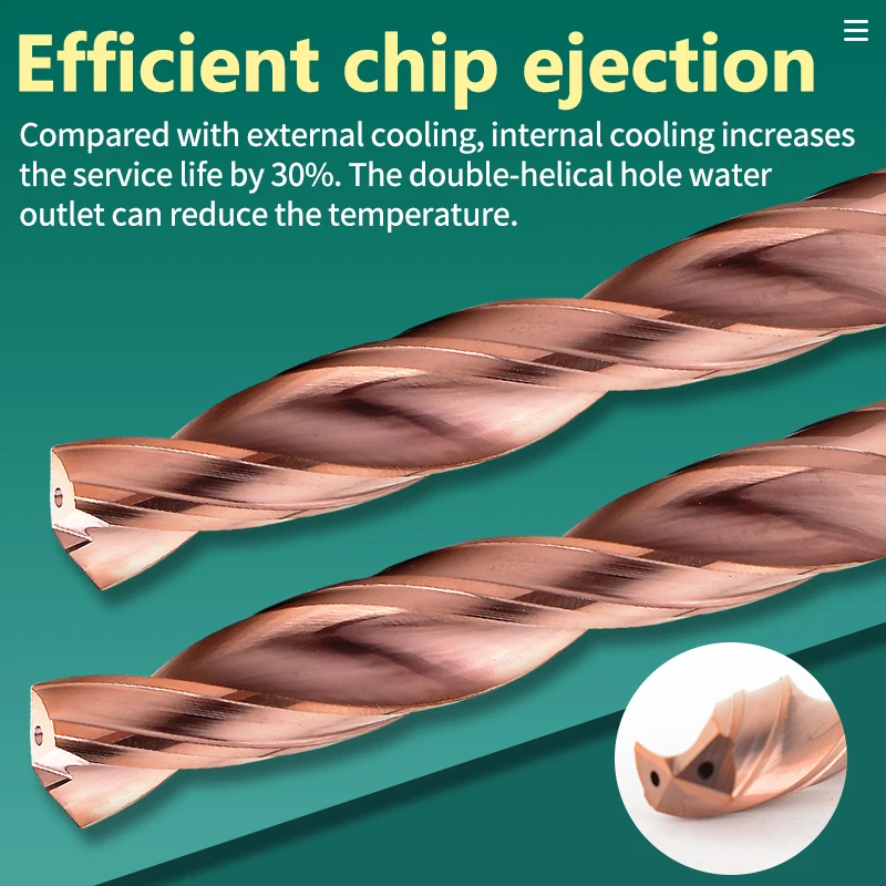 Carbide Drill Bit 3-14mm With Inner Through Coolant Hole For Steel Efficient CNC Tool Tungsten Steel Internal Coolant Drill Bit