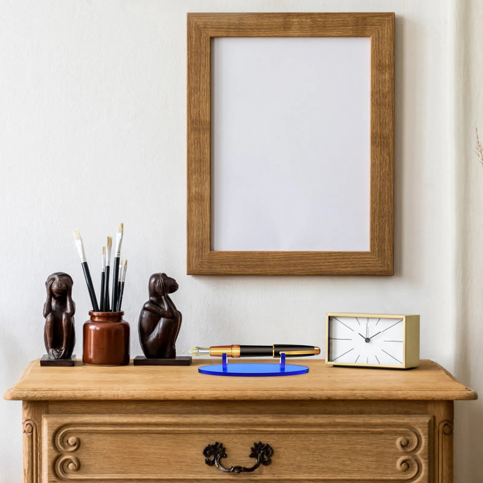Premium Acrylic Display Stand for Pens Pencils and Makeup Brushes Desk Organizer with Quick- Anti-Fall Smooth Finish