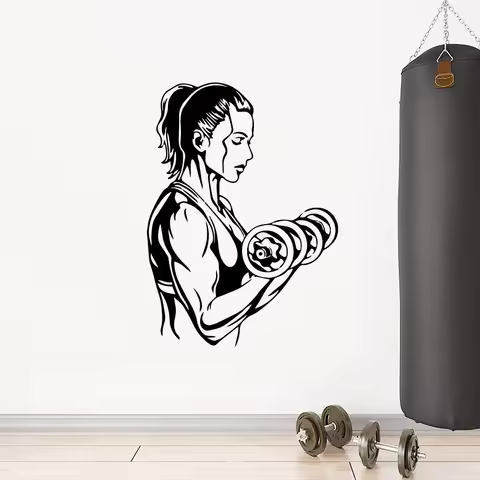 1 pc Fitness funny Wall Stickers Modern Fashion Sticker Gym d&eacute;cor Living Room Bedroom Mural