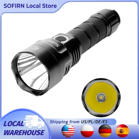 Sofirn C8G SST40 Powerful LED Flashlight 21700 With Power Indicator Lantern 18650 Torch 2 Groups Ramping SOS Beacon Outdoor