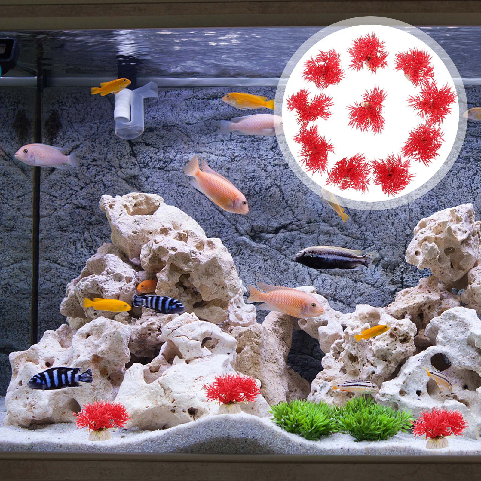 

10Pcs Plastic Fish Tank Plants Simulation Aquarium Decoration Artificial Aquatic Plants Fish Tank Accessories Handmade