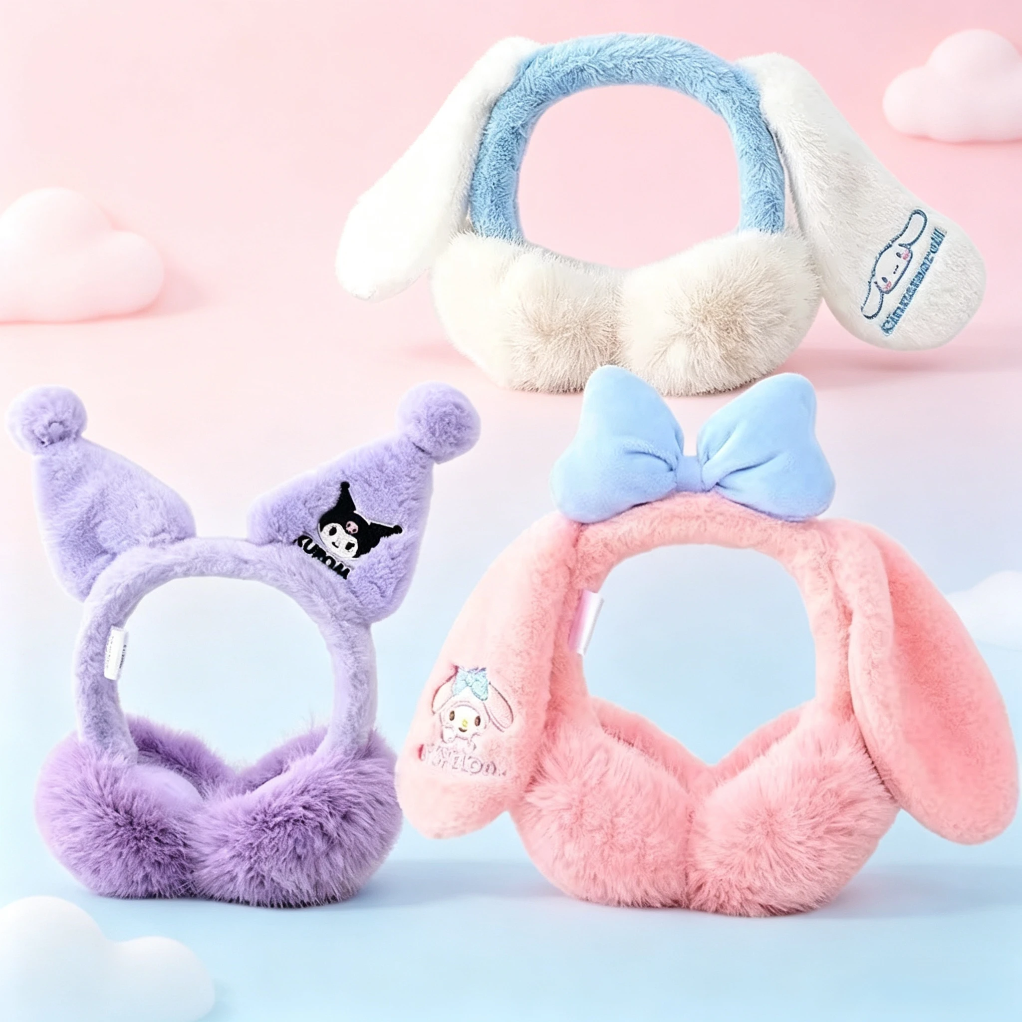 Earmuffs Foldable - Cute Cartoon Kids Winter Earmuffs Soft