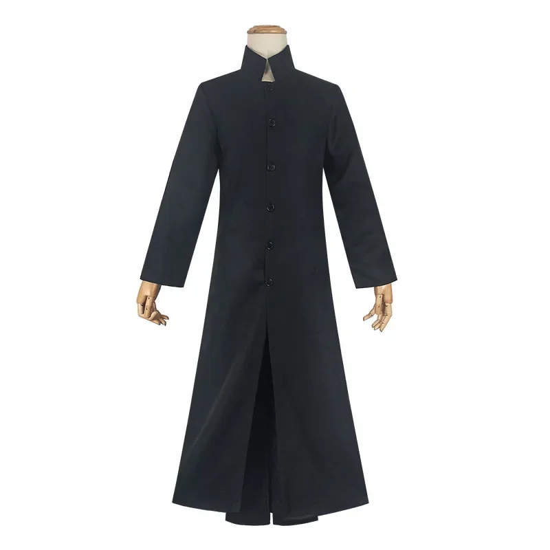 Science Fiction Movie Matrix Cosplay Suit Neo Uniform Keanu Reeves Trench Coat Halloween Party Cos Suit Set Housing for Mens