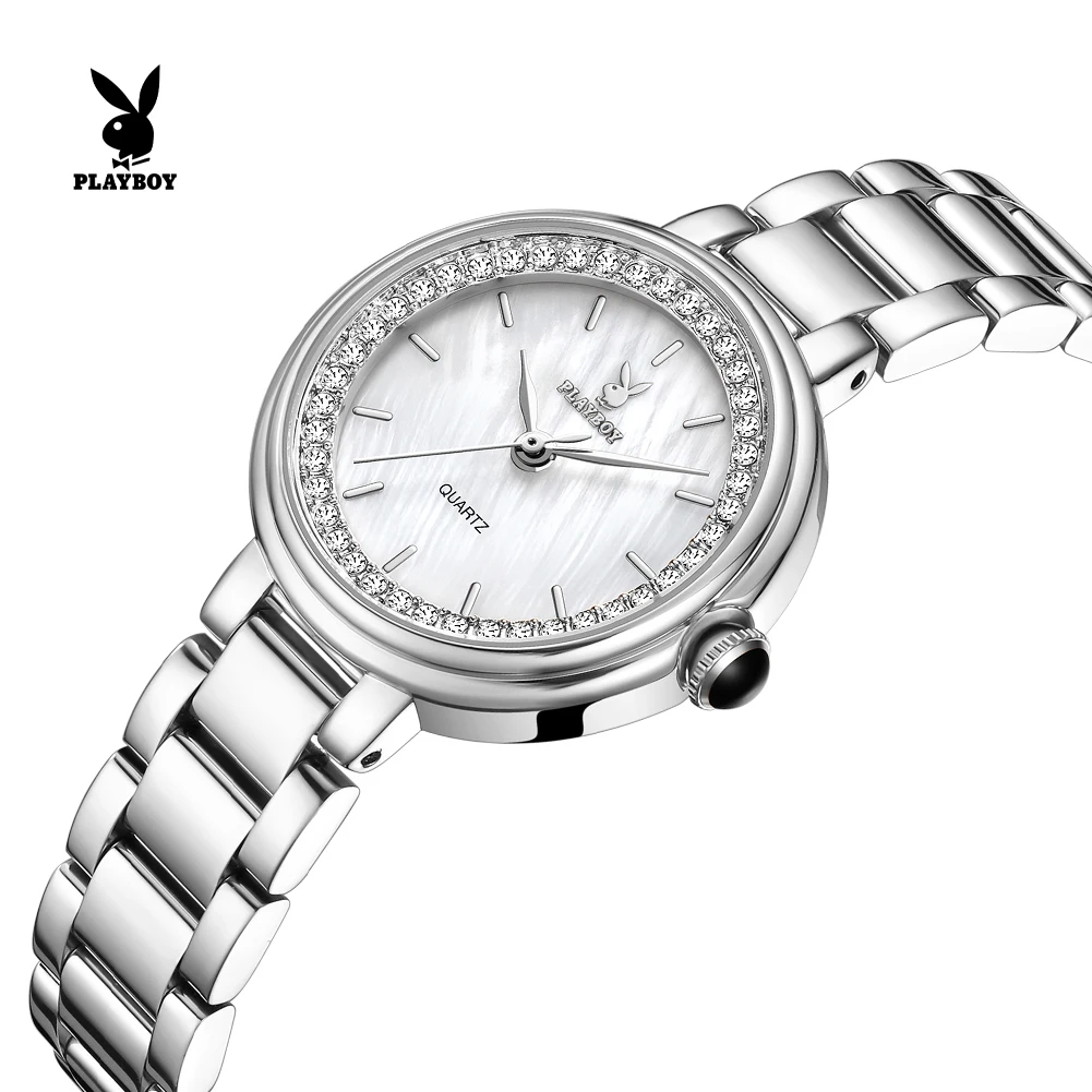 PLAYBOY 3536 Original Quartz Movement Watch For Women Brand Small Round Dial 30m Waterproof Elegance Style Watch For Women