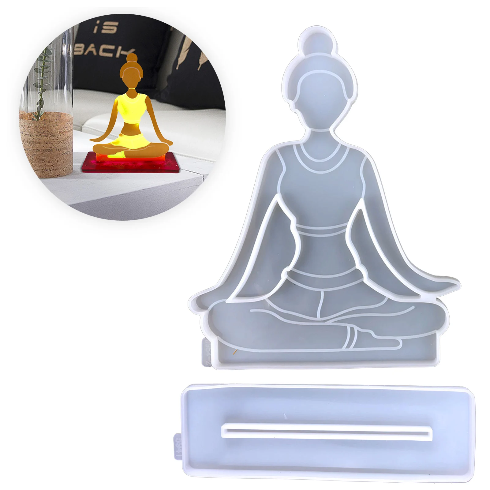 Yoga Pose Statue Resin Mold Diy Plaster Statue Molding Kit Hand Holding Craft For Home Adult & Child Wedding Friends Anniversary