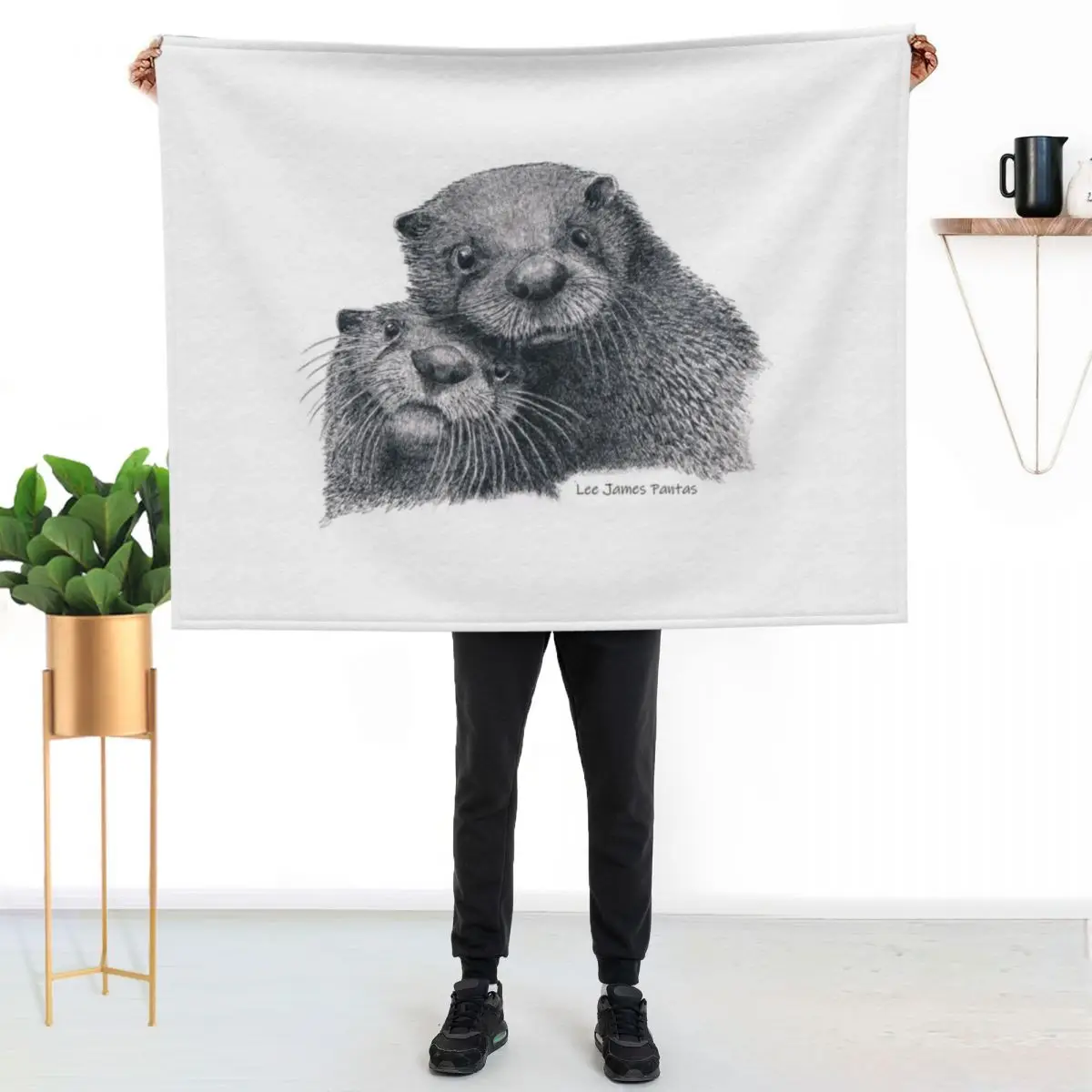 American River Otters Throw Blanket Bed Summer Beddings Luxury Designer sofa bed Flannels cosplay anime Blankets