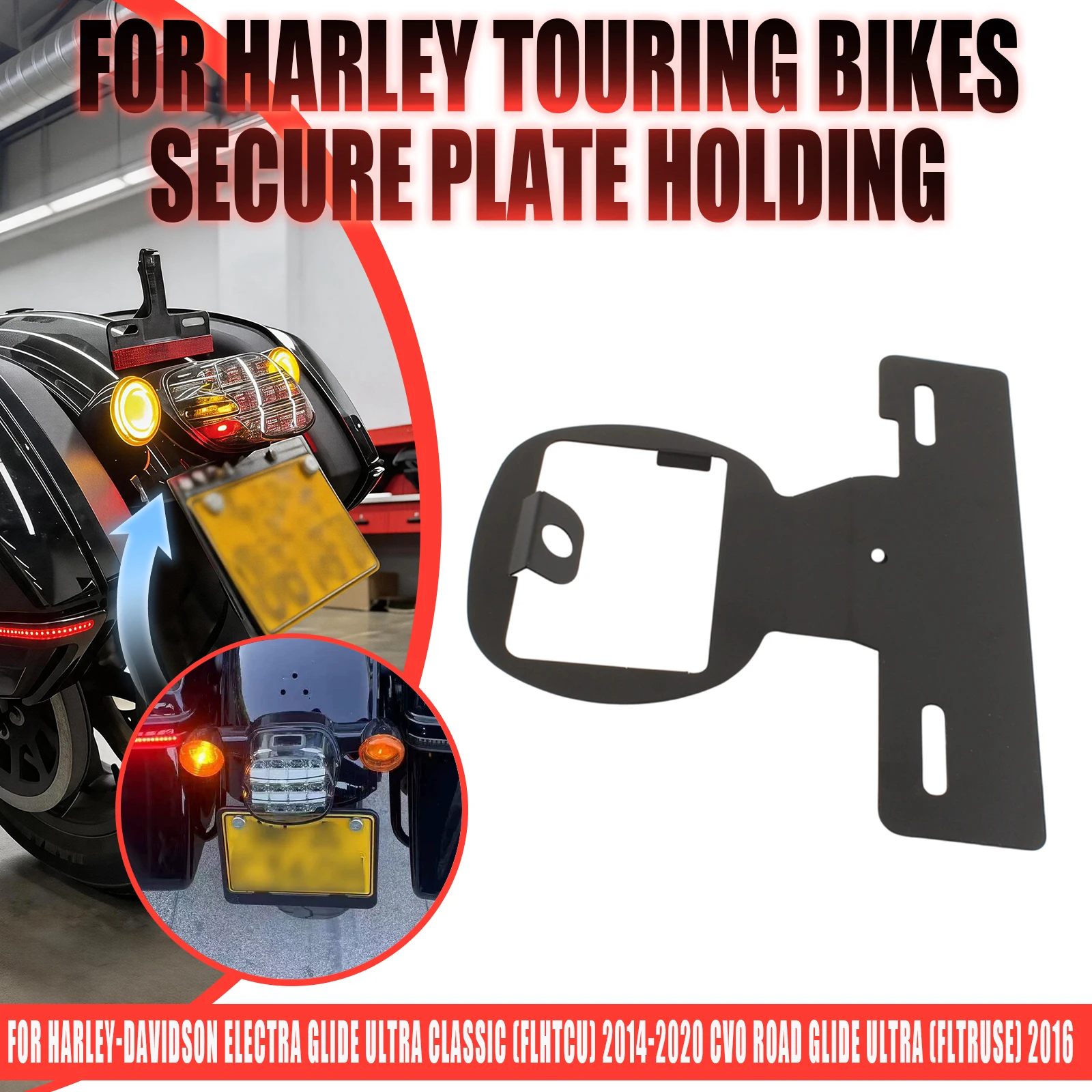 Motorcycle License Plate Bracket Anti-rust Isolation For Harley Low Rider S ST Electra Glide Ultra Limited FLHTK Sportster 883