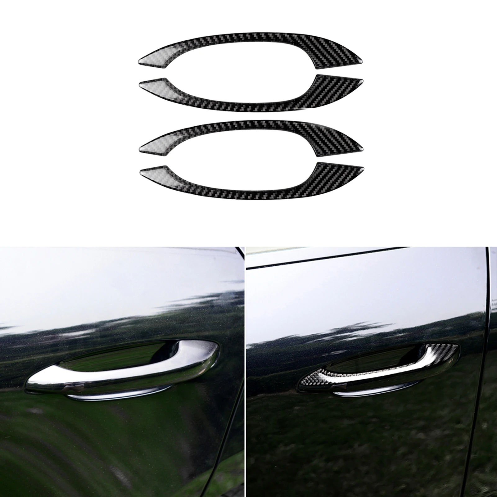 

for Porsche Cayenne Macan 2014-2021 Refit Door Handle Decoration Cover Doors Grab Bar Trim Carbon Fiber Car Accessories Stickers