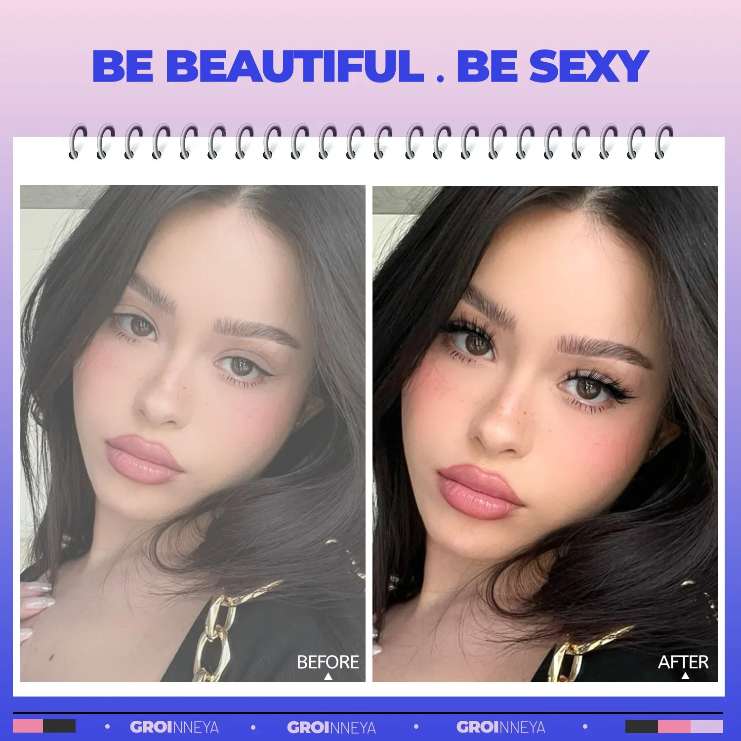 Veltrinay Ciglia Cat Eye Manga Lahses Occhio alato Ciglia allungate Visone finto Aspetto naturale Ciglia finte Trucco