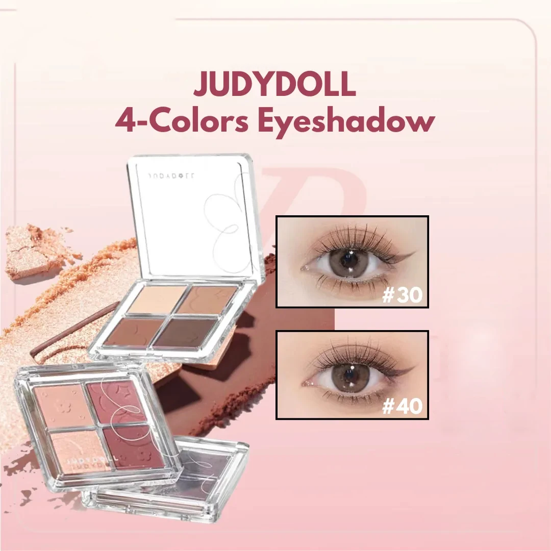 Judydoll Eyes Palette di 4 colori, Palette di ombretti, Tonalità naturali quotidiane, Sfumabili, Colori ricchi, Texture vellutata, Opaco e luccicante