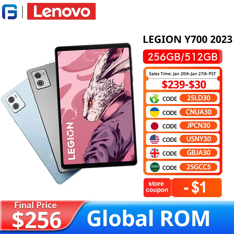 Global ROM Lenovo LEGION Y700 2023 Tablet Snapdragon 8+ Octa Core 8.8 Inch 144Hz Display  6550mAh Battery ZUI15 WIFI