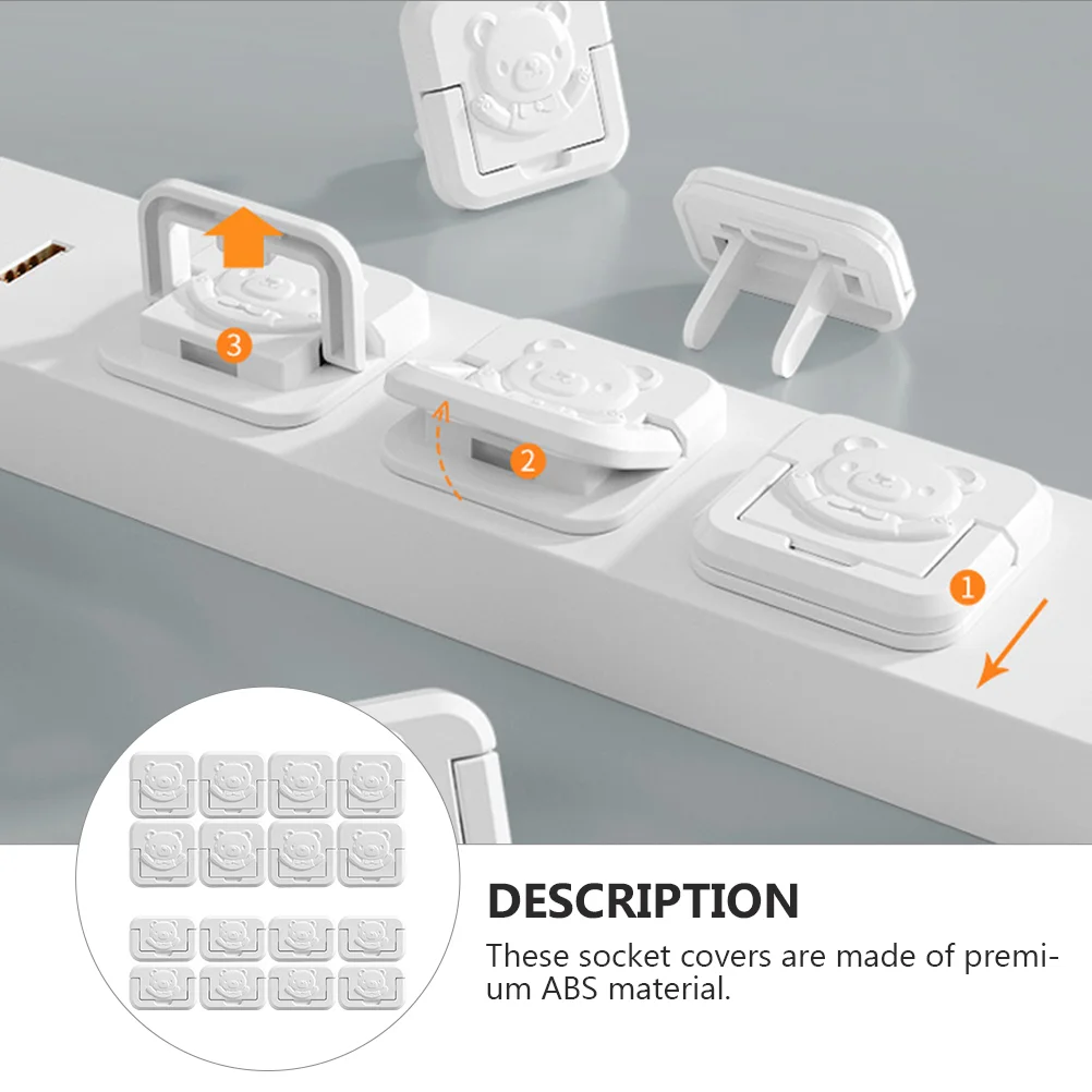 16 قطعة من أغطية مخرج الأمان لقابس الطاقة، غطاء حماية واقي للمقبس، مقاوم للكهرباء للأطفال