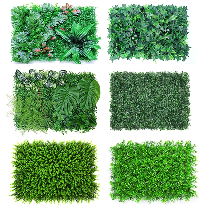 

Artificial Green Plant Wall Panel, Fake Plant, Outdoor Home Store Background, New Decoration, 40x60cm