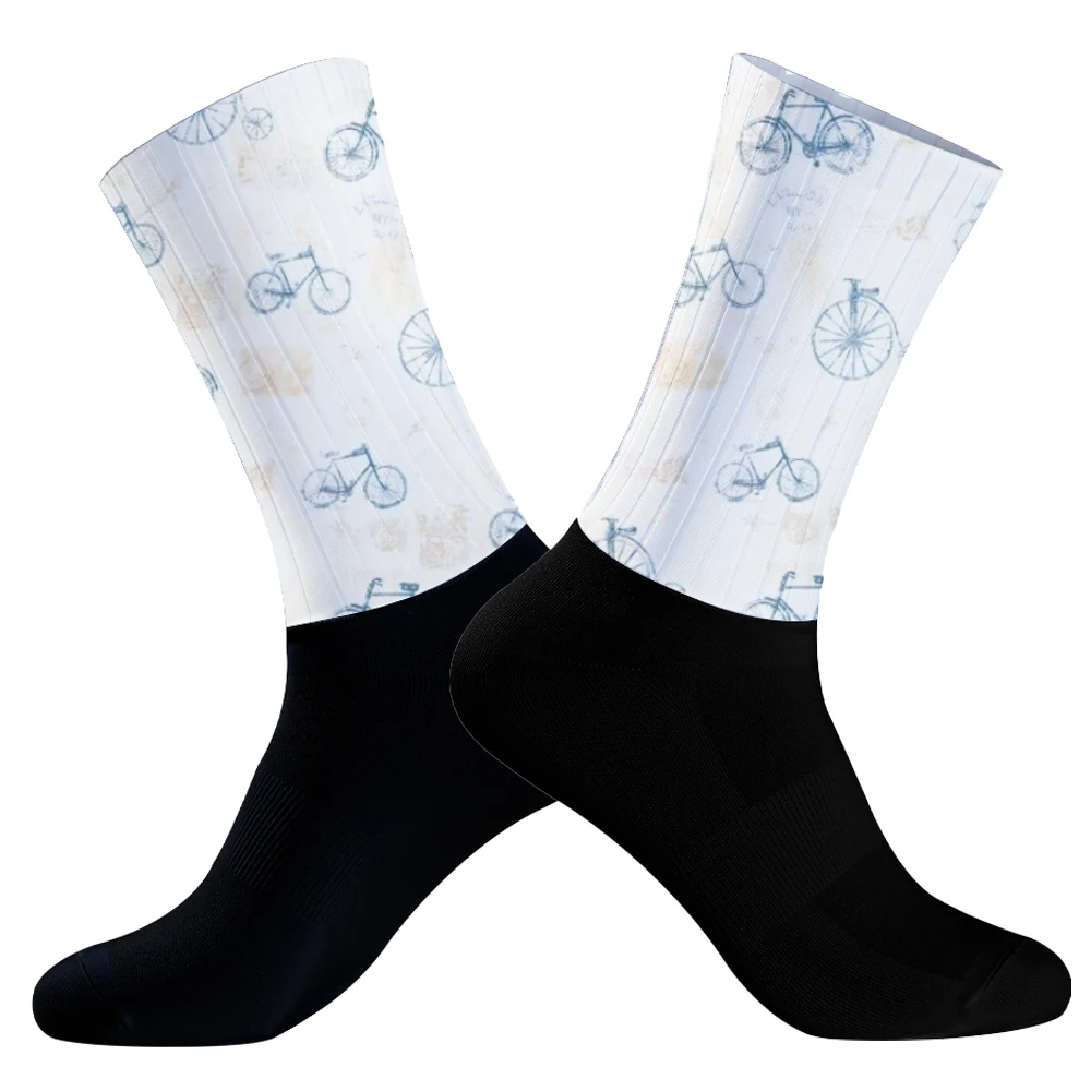 Chaussettes de compression de sport de plein air pour hommes, chaussettes de cyclisme, chaussettes de vélo de route, été, nouveau, 2024