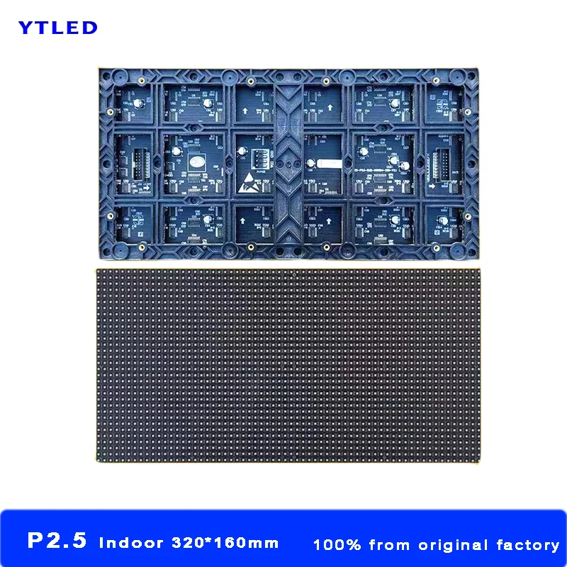 P2.5 Indoor LED display Module 320*160mm 1/16 64x128 Pixels RGB Full Color Led Screen Panel With Flat Cable And Power Cables