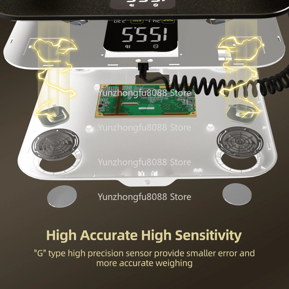 Smart Rechargeable Digital Body Fat Analysis Scale - Bathroom Home Weight Body Fat Calculator