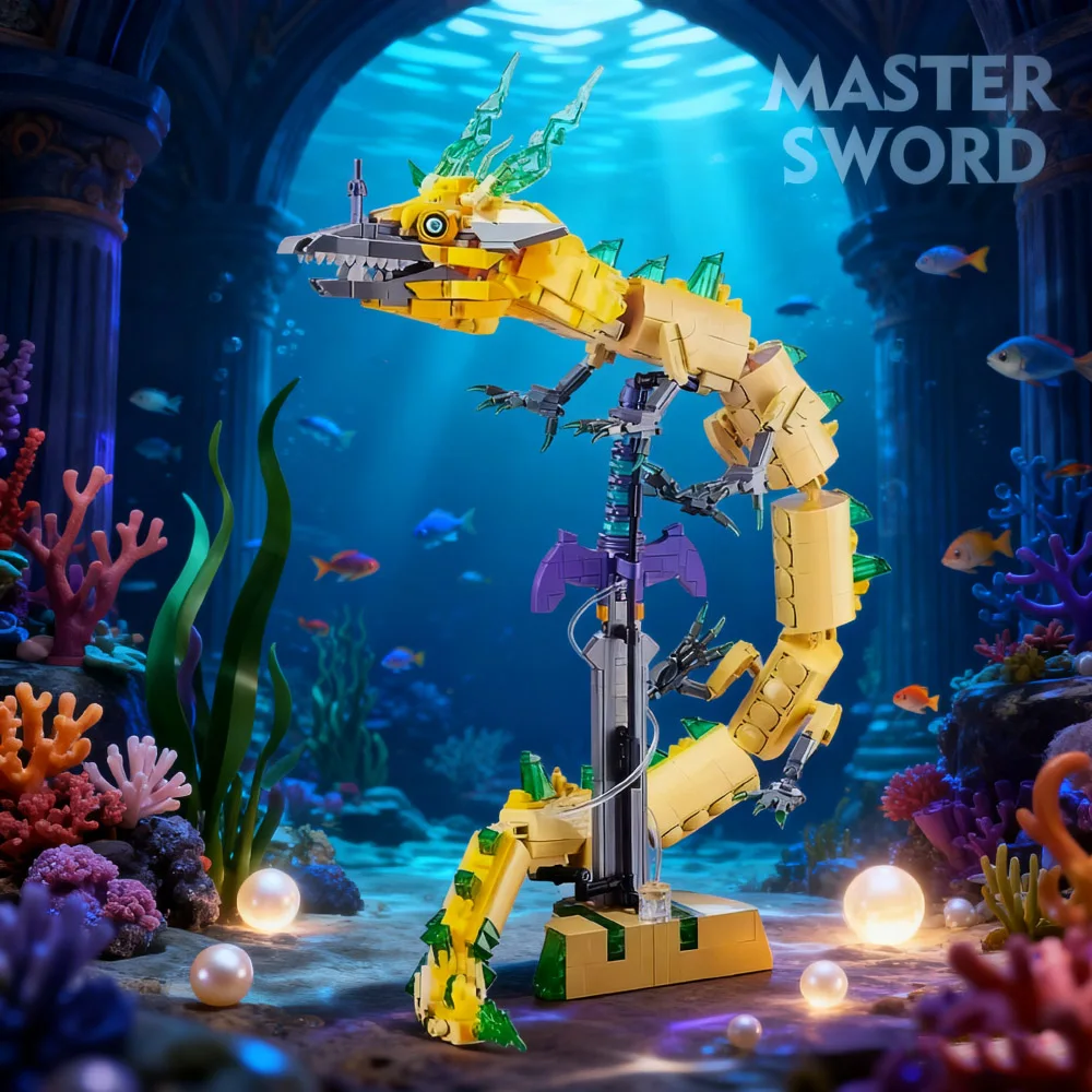 

MOC Bricks Zeldaing Wild Breath Master Sword Слезы белого дракона Игры Украшения Строительные блоки Сборка игрушек Подарки для детей