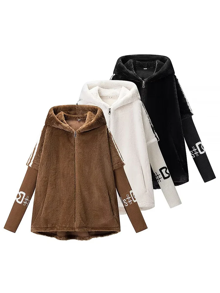 

New European-style women's fashion jacket, versatile and stylish, made of genuine leather and fur, with a hood.