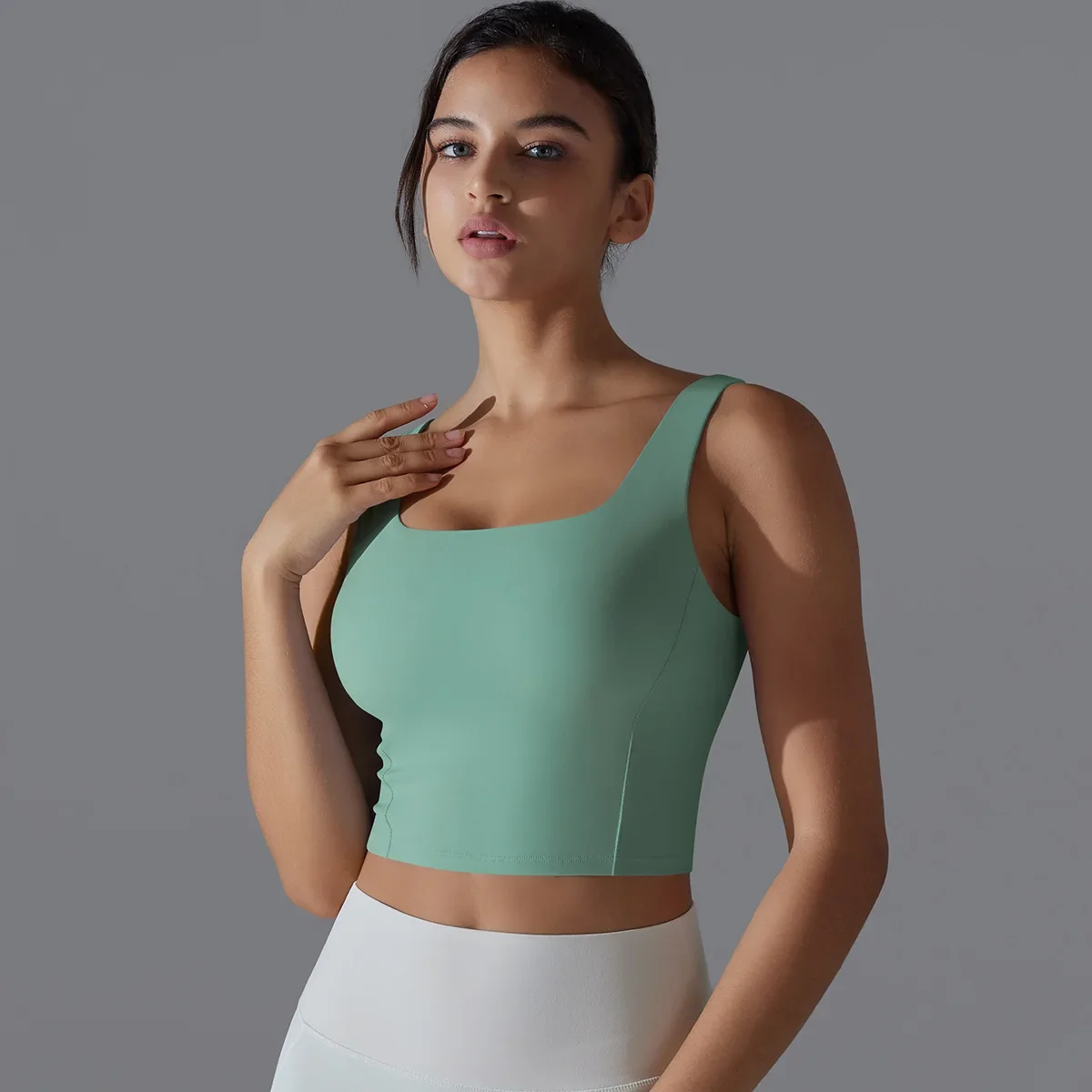 Women Sleeveless Top Yoga Clothes Sports Underwear Workout Gym Crop Tank Push Up Bra Fitness Running Vest Active Wear Undershirt