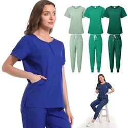 Uniforme quirúrgico para el cuidado de las mujeres, conjunto de Top y pantalones médicos, exfoliante clínico, salón de belleza, Hospital, enfermera