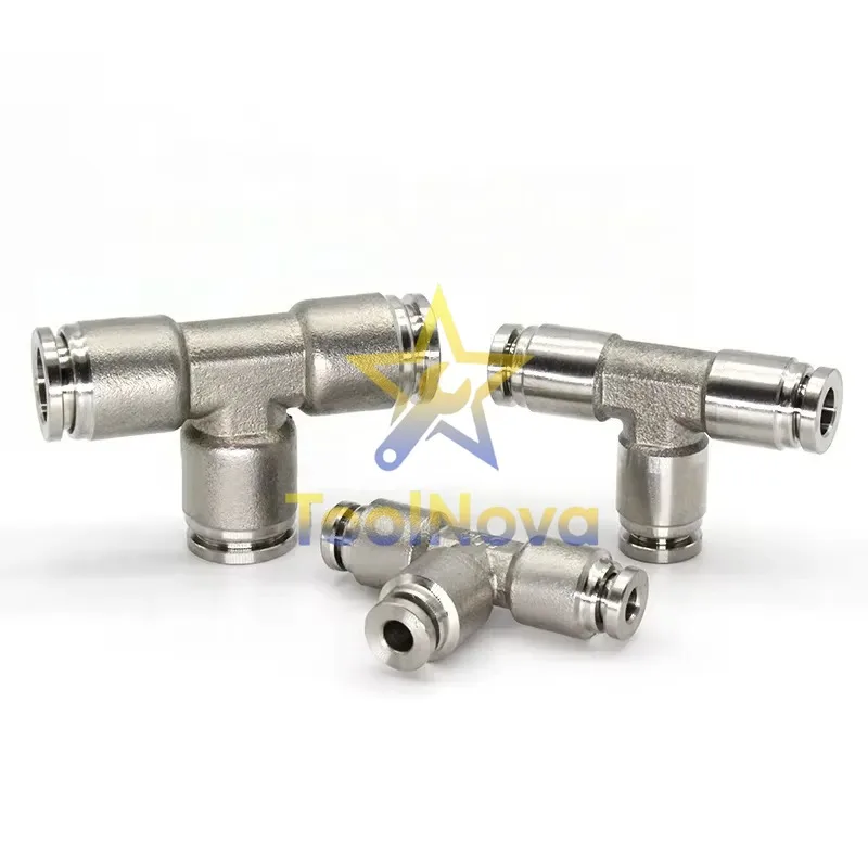 2026*Hotsale* MPE-4 6 8 10 12 16 T-type Stainless Steel Three-way Quick-connect PE Pneumatic Parts Joint Pipe Fitting