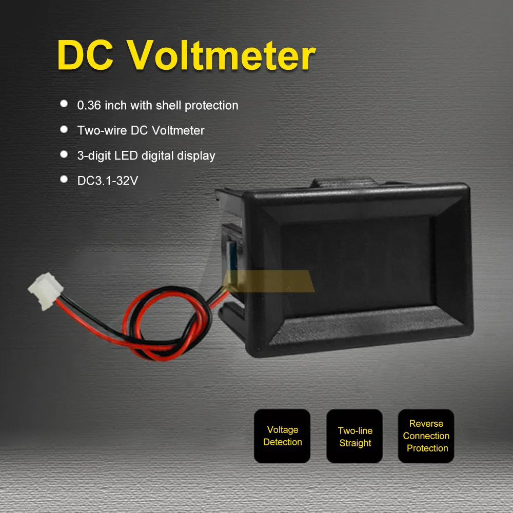 0.36 cal woltomierzem LED DC 0-100V miernik napięcia dla reflektor motocyklowy samochodu V bateria 3 Bit 2 /3 drutu 3.7-32V Tester pojemności 5V 12V 24