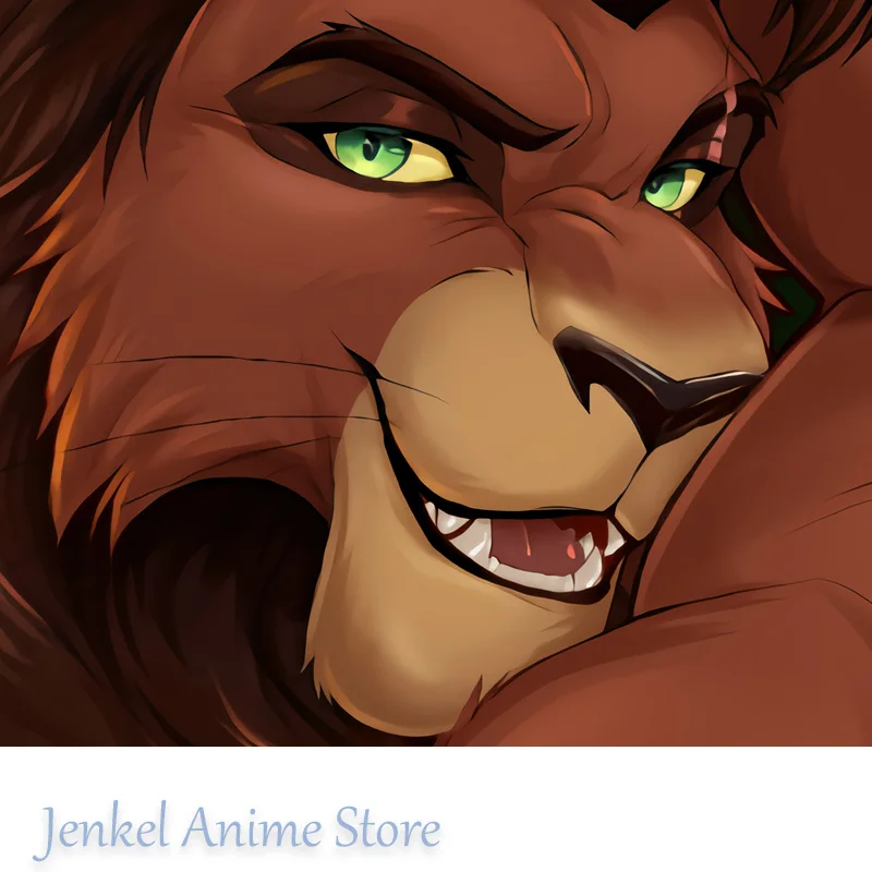 Dakimakura Anime Lion Furry Pillowcase Life-size Double-sided Print Body Pillow Cover