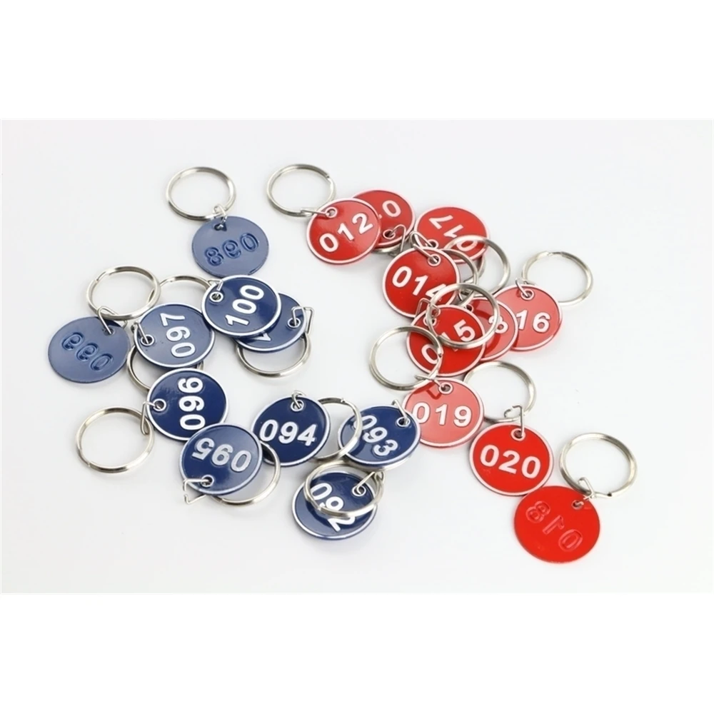 Metal Sign Keychain Signage With Ring Digital Label Tag Number Card Plate With Key Chain Customization Number Signage Plate Tag