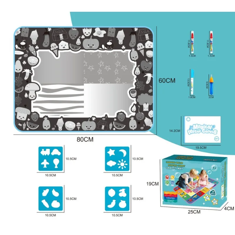 Magical toys can be used for water painting, drawing board, magic colored graffiti blanket, water drawing book, children's toys