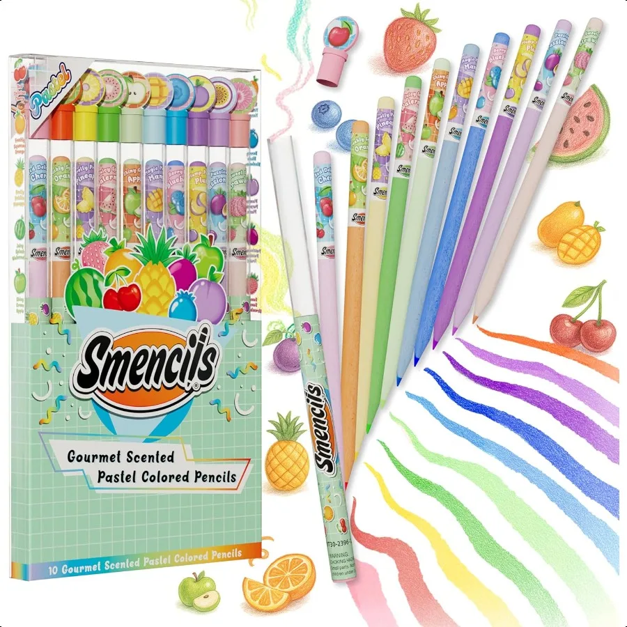 

Пастельные цветные лакированные ароматические цветные карандаши Smencils для гурманов из переработанных газет, 10 шт., подарки для школьных пирогов