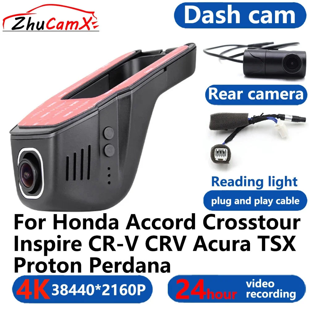 4K Wifi 3840*2160 Car DVR Dash Cam Camera 24H Video Monitor for Honda Accord Crosstour Inspire CR-V CRV Acura TSX Proton Perdana