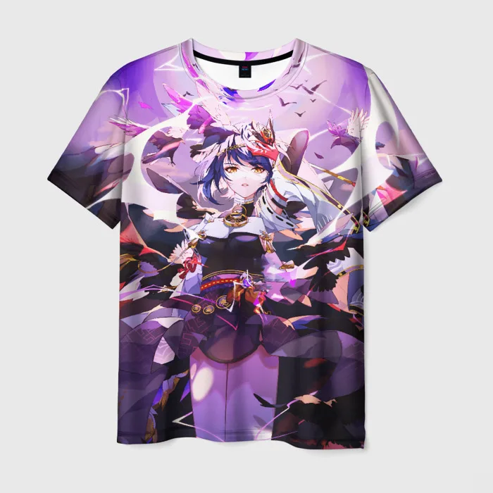 Anime Game Genshin Impact Raiden Shogun Print T-shirts 3D Men/Women Short Sleeve Tee Shirt Harajuku Kid Top Oversized Streetwear